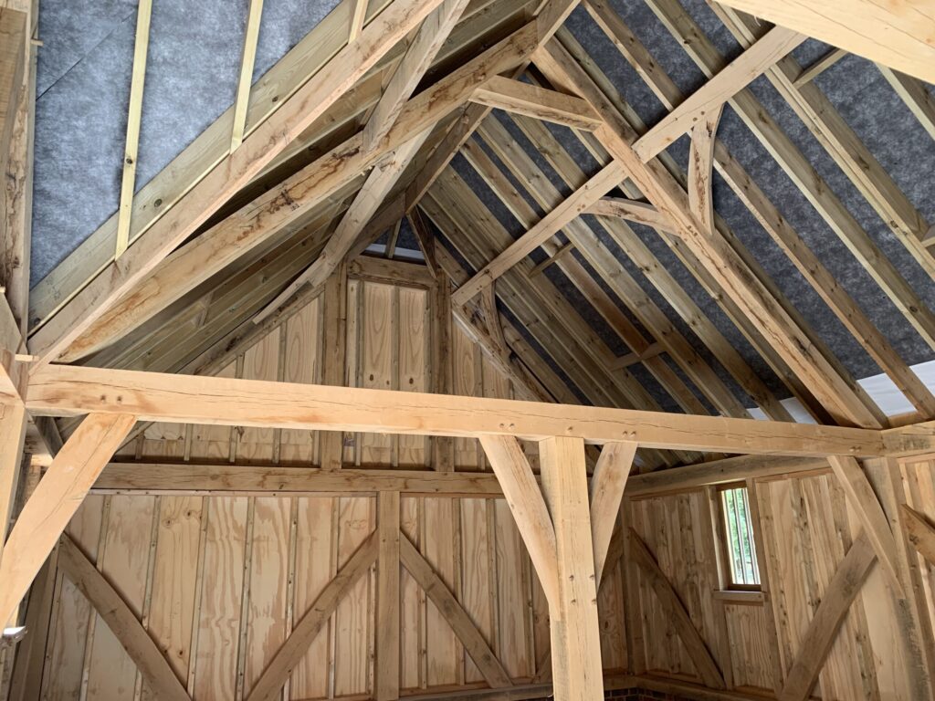interior of an oak barn