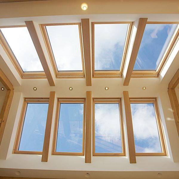 The Velux windows on both faces of the roof lets natural light flood in.